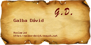 Galba Dávid névjegykártya